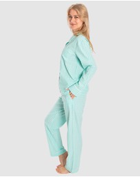 Sant And Abel - Women's Hepburn Gingham Mint Long PJ Set