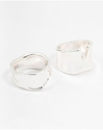 Lovisa - Silver Plated Large Molten Rings 2-Pack