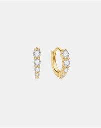 Ania Haie - Gold Graduated Sparkle Huggie Hoop Earrings
