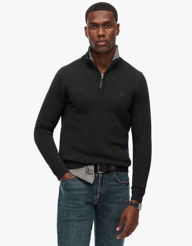 Superdry - Slim Fit Essentials Cotton Half Zip