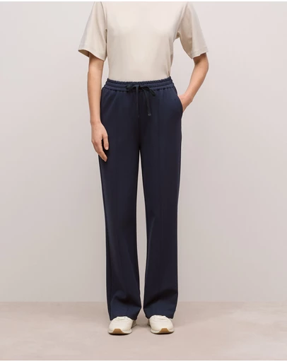 Trenery - Ponte Pintucked Wide Leg Pant in Night Sky