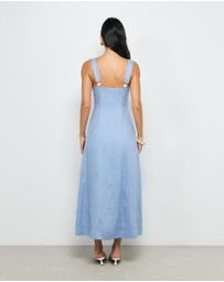 AERE - Haven Linen Beaded Midi Dress