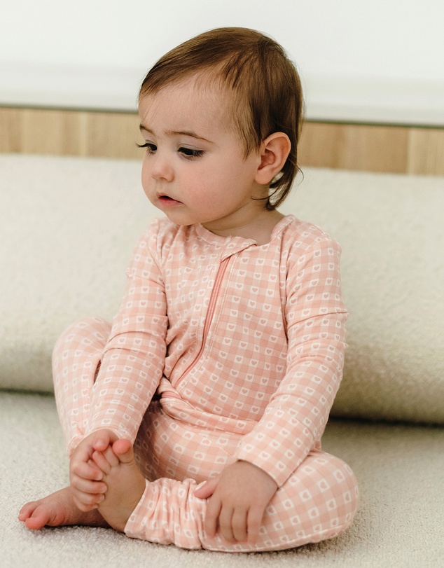 Kynd Baby - Day Or Night Onesie in Heart Gingham