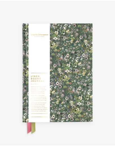 Bespoke Letterpress - Linen Bound Bullet Journal - Summer Perennials