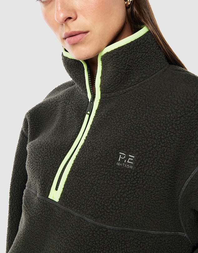 P.E Nation - Verde Sherpa Quarter Zip Jacket