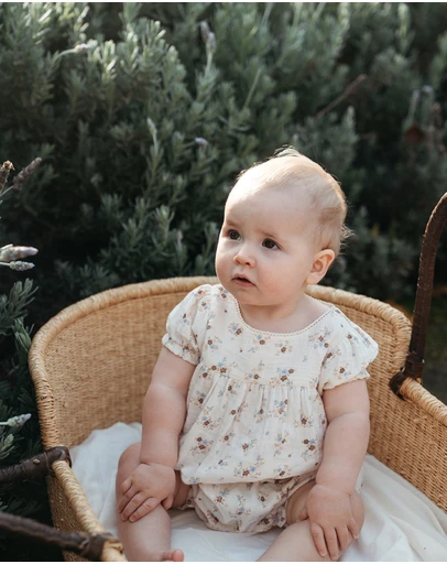 Purebaby - Garden Floral Romper-Kids-Babies