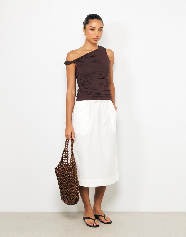 AERE - Bambi Cotton Column Midi Skirt