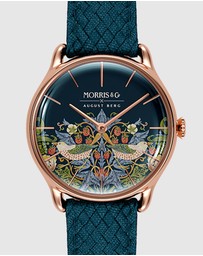 August Berg - Morris & Co 30mm Indigo Strawberry Thief Watch