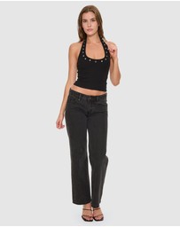 Thrills - Living Easy Eyelet Halter Top