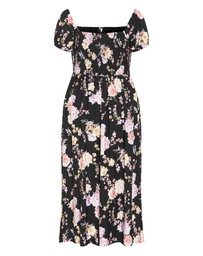 City Chic - Abbigail Floral Print Maxi Dress - Black
