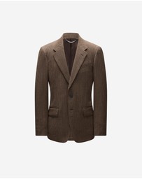 Calibre - Unstructured Micro Jacquard Wool Blazer Mocha