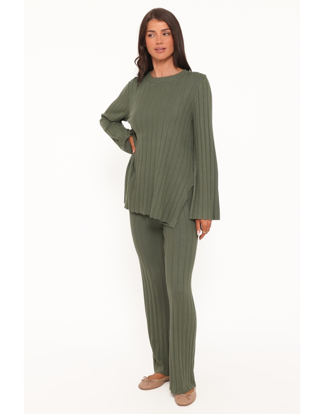 Petal & Pup - Silvie Long Sleeve Knitted Set - Olive