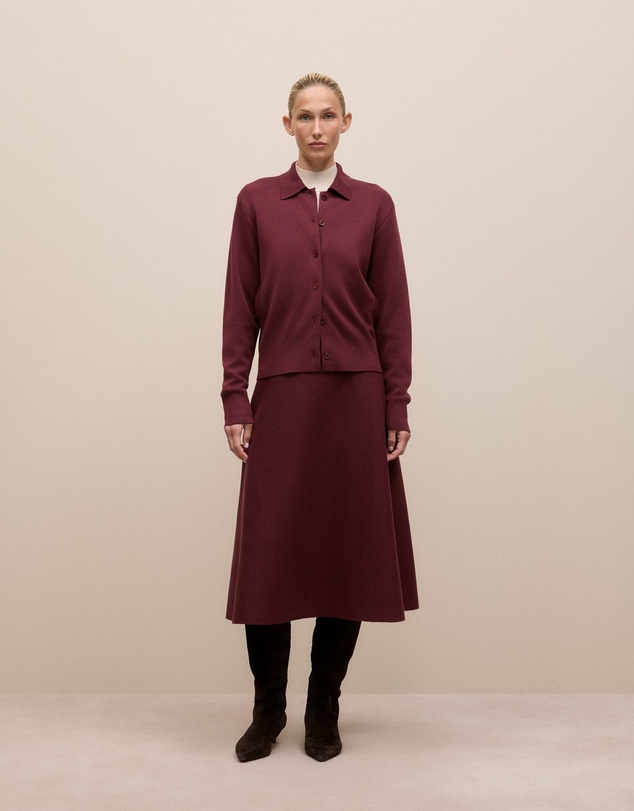 Trenery - Merino Double Knit Jacket in Red Mahogany