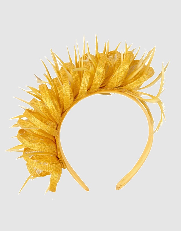 Max Alexander - Yellow Sinamay Fascinator Headband