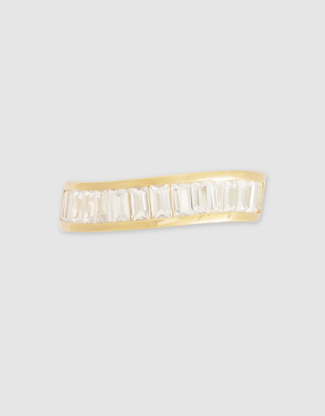 Wanderlust + Co - Pave Baguette 14K Gold Vermeil Ring