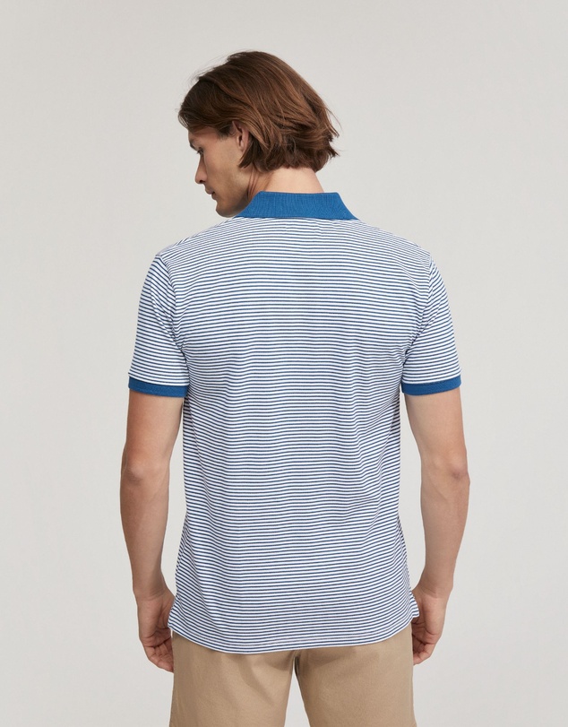 Oxford - Mack Cotton Pique Striped Polo