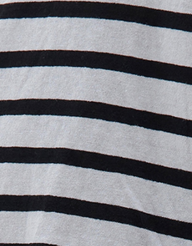 Bassike - stripe scoop hem long sleeve t.shirt