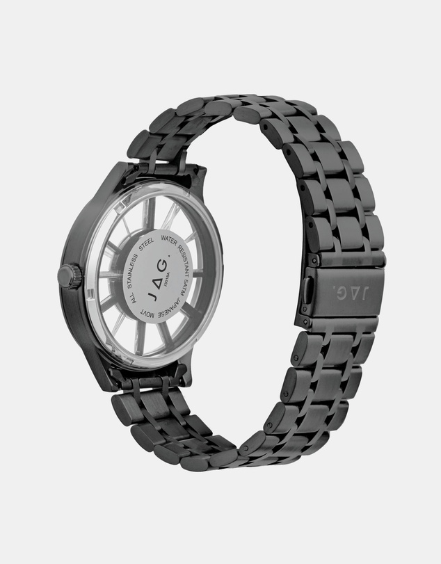 Jag - Gerroa Mens Black Dial 43mm Silver Watch