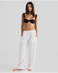 Vacay Swimwear - White Linen Pants