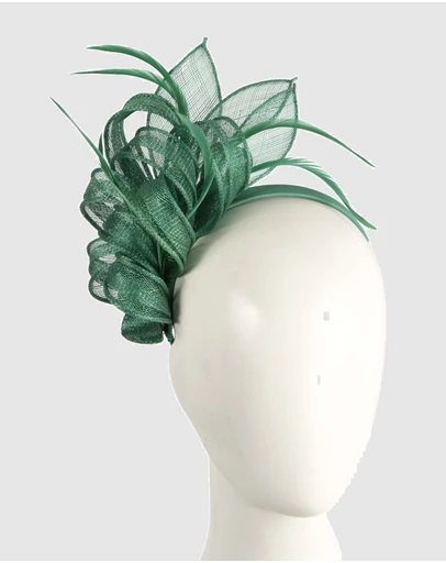 Max Alexander - Green Sinamay Loops Fascinator