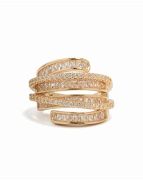Lovisa - Gold Cubic Zirconia Molten Wrap Around Ring