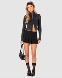 EDIKTED - Torey Washed Zip Up Cardigan