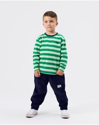 Goldie + Ace - Essential Stripe Logo LS Top - Babies-Kids