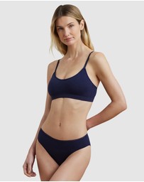 Lauren by Ralph Lauren - Cotton & Lace Wirefree Unpadded Scoop Neck Bralette