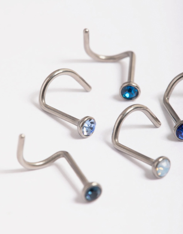 Lovisa - Titanium Crystal Basic Nose 6-Pack
