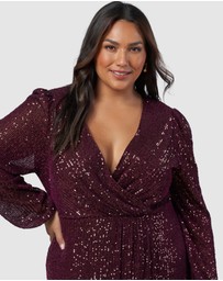 Pink Dusk by Curve Project - All I Want Sequin Maxi Dress