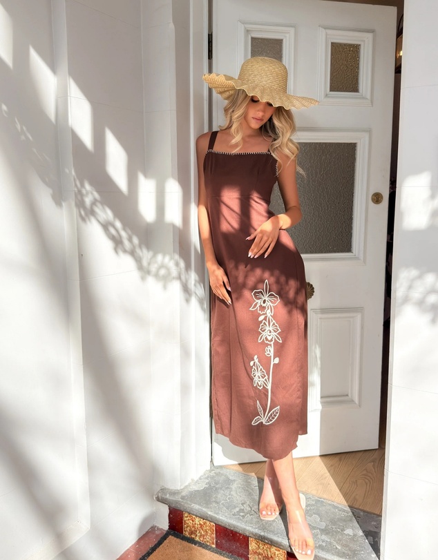 Esther & Co - Syvella Dress - Brown Floral