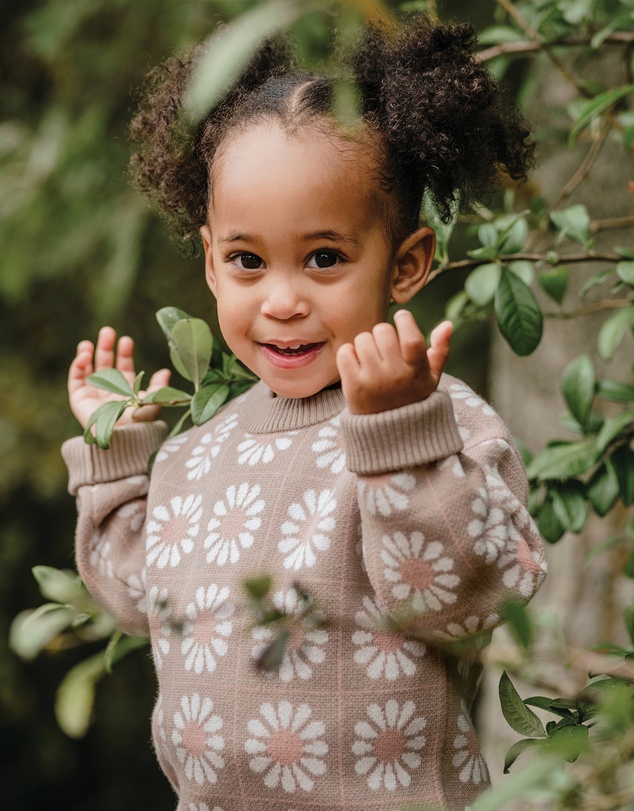 Kynd Baby - Knit Jumper in Grid Floral