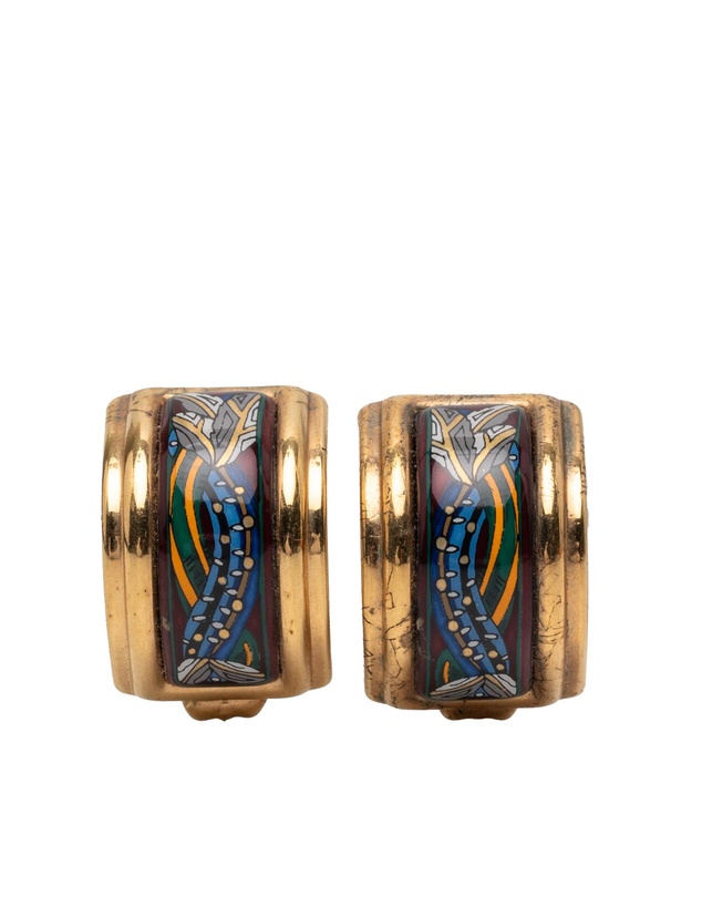 Pre-Loved by Azura Reborn - Pre-Loved Enamel Cloisonne Clip On Earrings