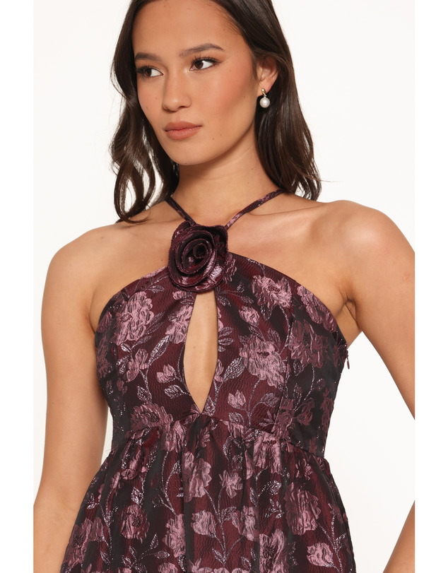 Petal & Pup - Jasminda Maxi Dress - Plum Brocade