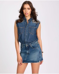ONE TEASPOON - Sloane Mini Denim Dress - Phoenix Blue