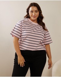 Atmos&Here Curvy - Frankie Striped Relaxed Tee