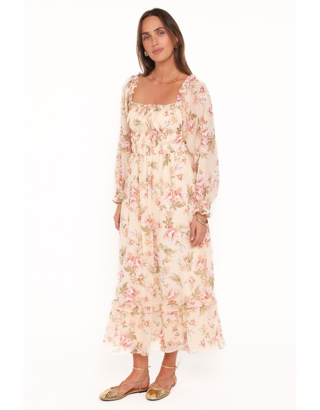 Petal & Pup - Aine Midi Dress - Cream Floral