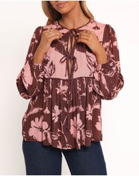 Petal & Pup - Nyla Top - Pink Brown Floral