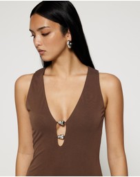 Lover - Laurena Keyhole V-Neck Top