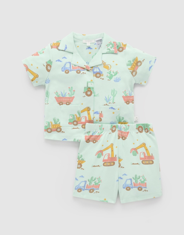 Purebaby - Button Up Sleep Pyjama Set -Kids-Babies
