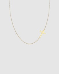 Elli Jewelry - Necklace Cross Symbol 925 Sterling Silver Gold-Plated