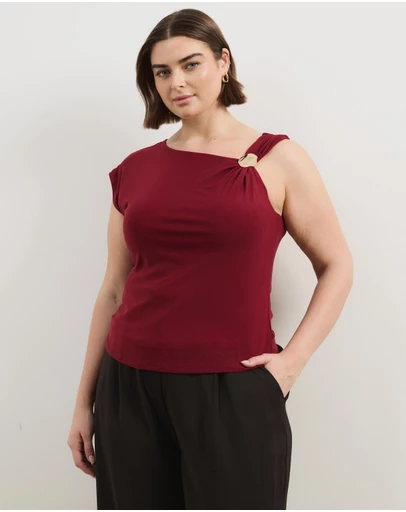 Atmos&Here Curvy - Thea Asymmetric Mesh Top