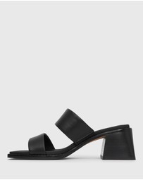 Betts - Prince Leather Block Heel Mules