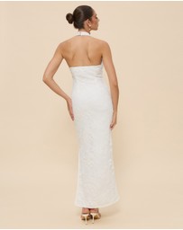 CHANCERY - Lara Lace High Neck Halter Maxi Dress