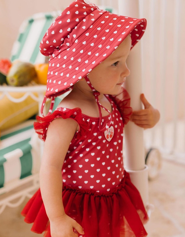 Huxbaby - I Heart You Polka Dot Tulle Swimsuit - ICONIC EXCLUSIVE - Babies-Kids
