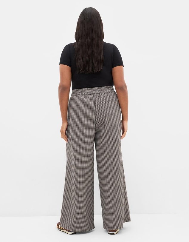 City Chic - Plus size Tiana Plaid Pant - ecru