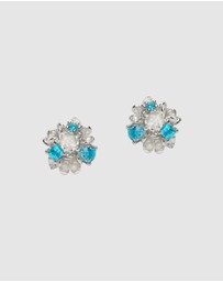 Karen Walker - Rock Garden Flower Ball Earrings with Topaz