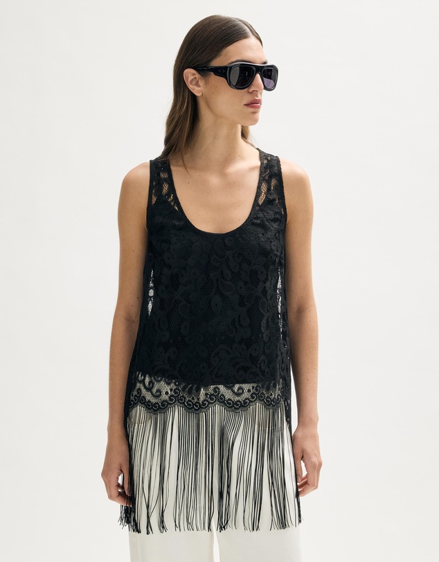 Minima Esenciales - Pia Fringe Lace Tunic Top