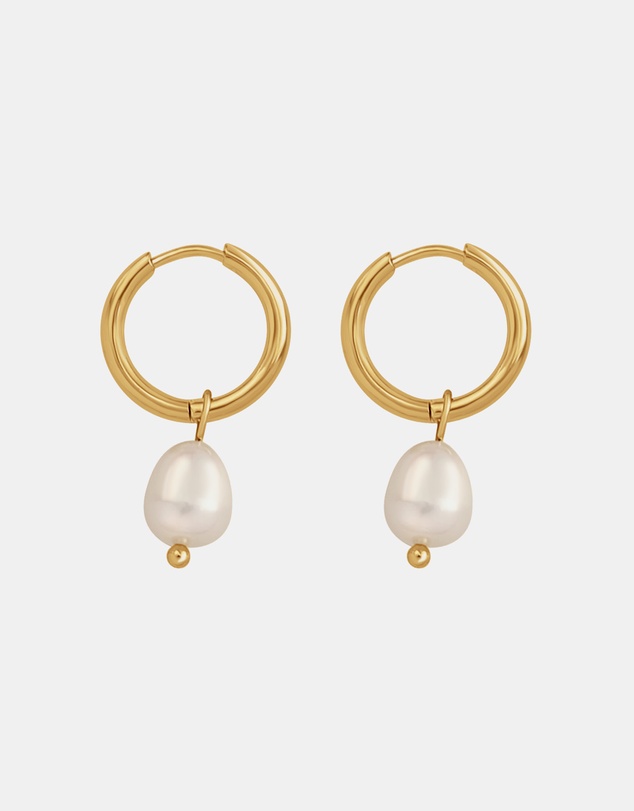 Zoe Olivia - Waterproof Freshwater Pearl Huggie Hoops