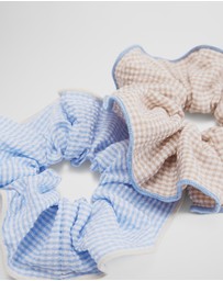 Country Road - Gingham Scunchie Pack Of 2